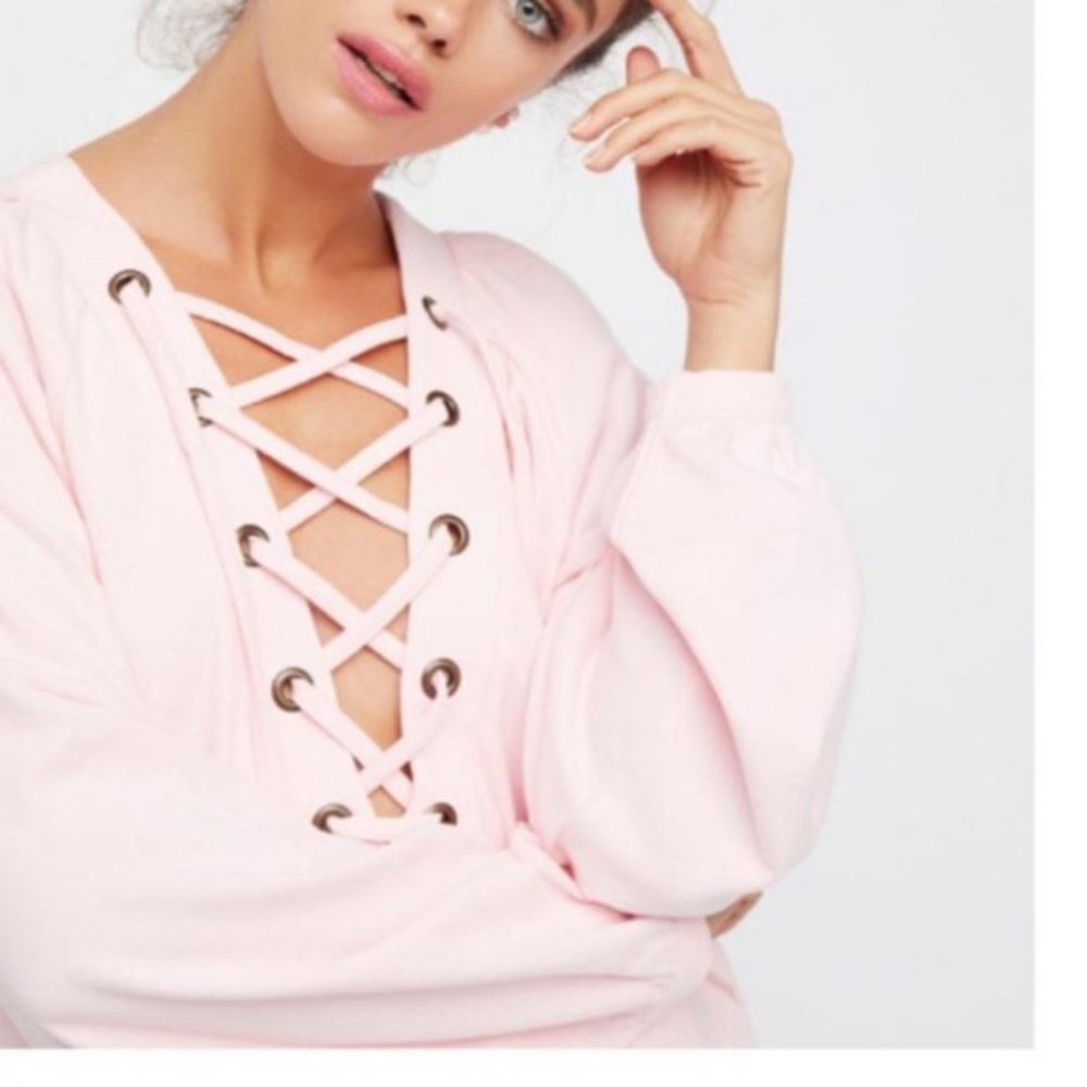 Free People Pink Wellington Tunic Pullover - Picture 2 of 3
